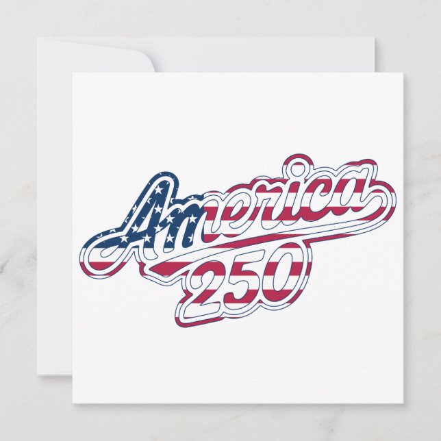 America 250 Flag Script Halbquinquennendesign Dankeskarte (Vorderseite)