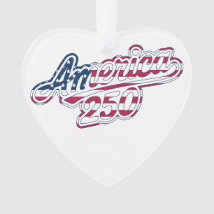 America 250 Flag Script Halbquinquennendesign Ornament