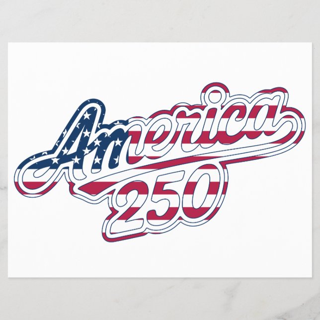 America 250 Flag Script Halbquinquenniums-Design Flyer (Vorne)