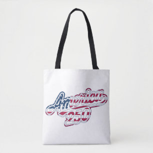 America 250 Flag Script Semiquincentennial Design