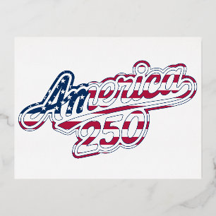 America 250 Flag Script Semiquincentennial Design Folien Feiertagspostkarte