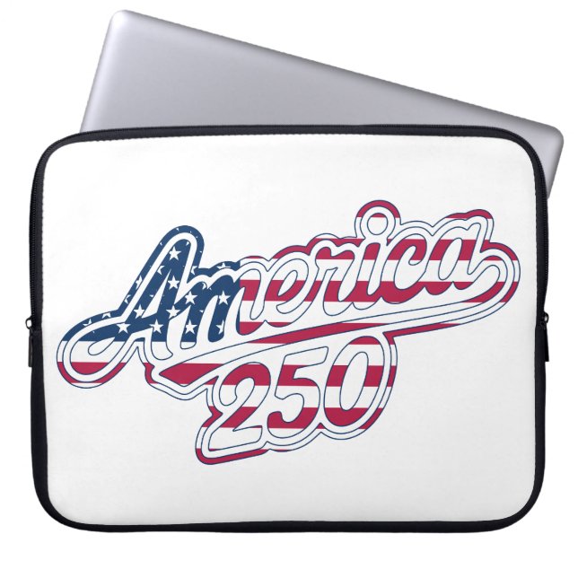 America 250 Flag Script Semiquincentennial Design Laptopschutzhülle (Vorderseite)