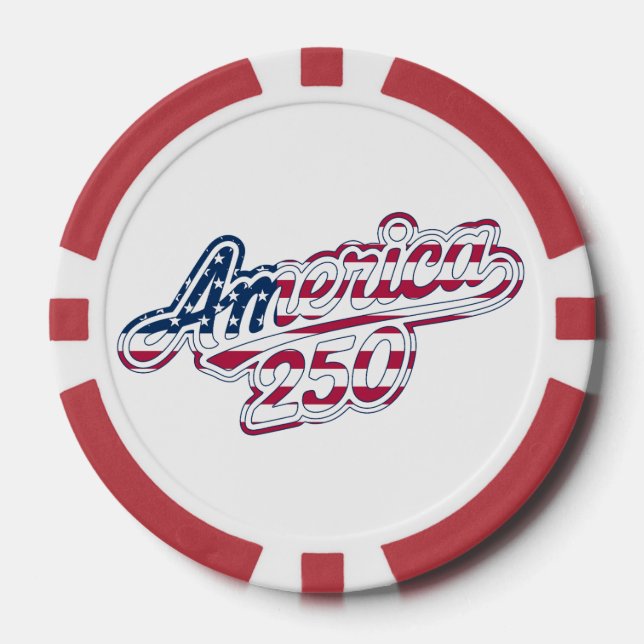 America 250 Flag Script Semiquincentennial Design  Pokerchips (Vorderseite)