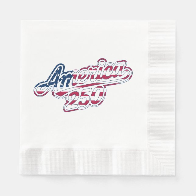 America 250 Flag Script Semiquincentennial Design Serviette (Vorderseite)