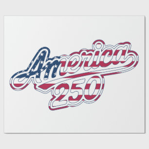 America 250 Flaggen-Schriftzug Semiquincentennial- Geschenkpapier