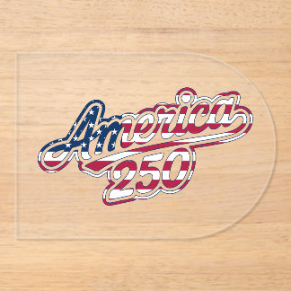 America 250 Flaggen-Script Semiquincentennial-Desi Acryleinladungen