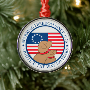 America 250 - Freiheit seit 1776 entfacht Ornament Aus Metall