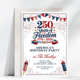 America 250 Freiheits Geburtstagsfeier Einladung