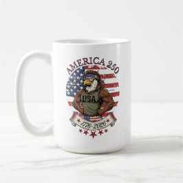 America 250 Fun Patriotic Eagle 4th of July Art Kaffeetasse
