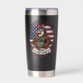 America 250 Fun Patriotic Eagle 4th of July Art Thermobecher