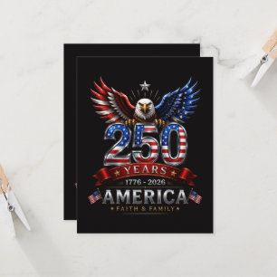 America 250 Glaube Familie Patriotischer Adler Einladung