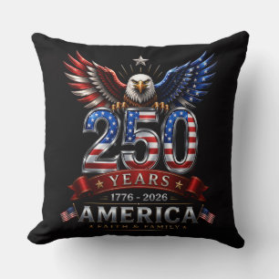America 250 Glaube Familie Patriotischer Adler Kissen