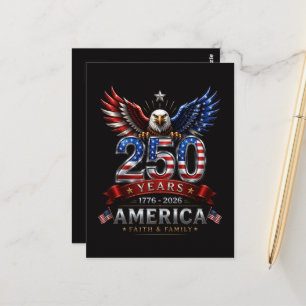 America 250 Glaube Familie Patriotischer Adler Postkarte