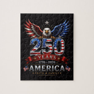 America 250 Glaube Familie Patriotischer Adler Puzzle