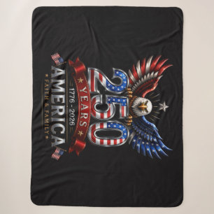 America 250 Glaube Familie Patriotischer Adler Sherpadecke