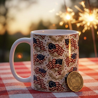 America 250 Heritage-Flaggenmuster Kaffeetasse