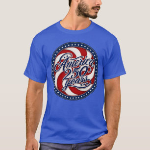 America 250 Jahre Patriotisches Wirbel-Emblem Retr T-Shirt