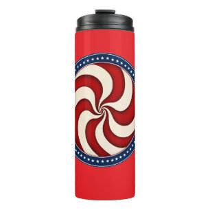 America 250 Jahre Patriotisches Wirbel-Emblem Retr Thermosbecher
