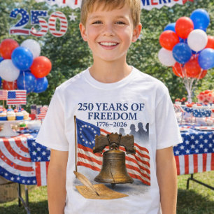 America 250 Jahrestag Freiheitsglocke Kinder T-Shirt