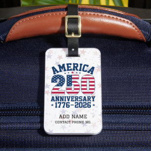 America 250 Jahrestag Rot & Blau Personalisiert Gepäckanhänger