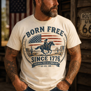 America 250. Jubiläums-Vintage-Cowboy T-Shirt