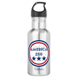 America 250 Logo - Patriotisches 4. Juli Thema Edelstahlflasche