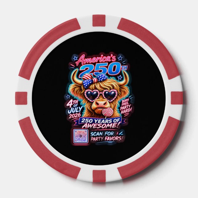 America 250 Lutscher Kuh Pokerchips (Vorderseite)