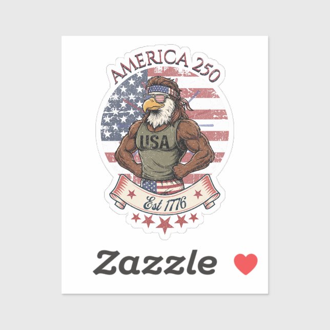 America 250 Patriotic Eagle Strength Art Aufkleber (Blatt)