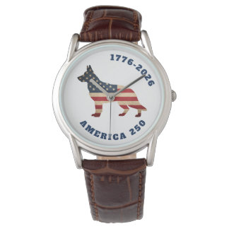 America 250 Patriotic German Shepherd Dog Armbanduhr