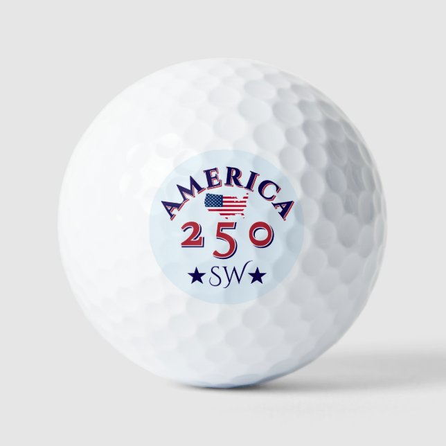 America 250 Patriotic Golf Ball Custom Monogram (Vorderseite)