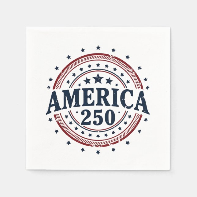 America 250 Patriotic Vintage Badge Serviette (Vorderseite)