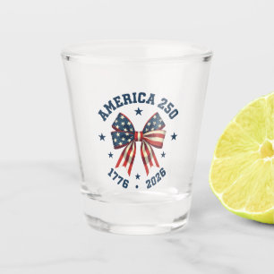 America 250 Patriotische Flagge Schleife Jubiläums Schnapsglas