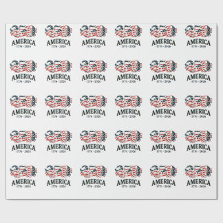 America 250 Patriotische Sterne und Streifen Geschenkpapier