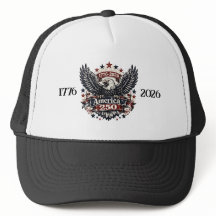 America 250 Patriotischer Adler Trucker Hut 1776-2