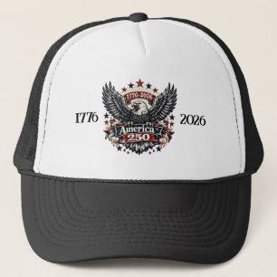 America 250 Patriotischer Adler Trucker Hut 1776-2 Truckerkappe
