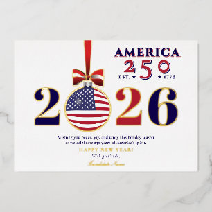 America 250 Patriotischer Weihnachten 2025 Sponsor Folien Feiertagskarte