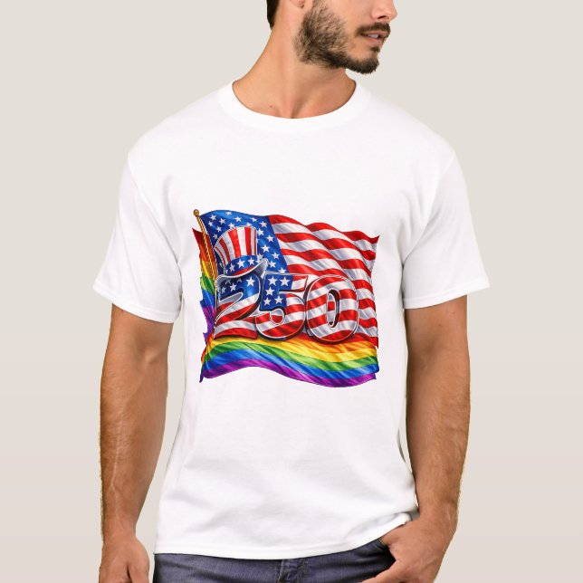 America 250 Pride-Flagge T-Shirt (Vorderseite)