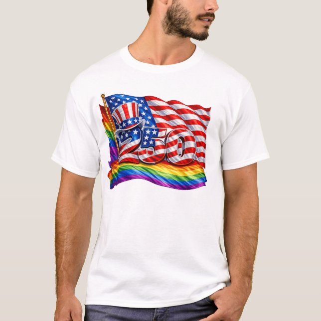 America 250 Pride-Flagge T-Shirt (Vorderseite)
