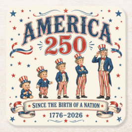 America 250  rechteckiger pappuntersetzer