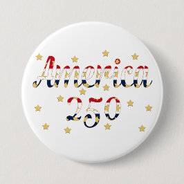 America 250  red white blue gold  button
