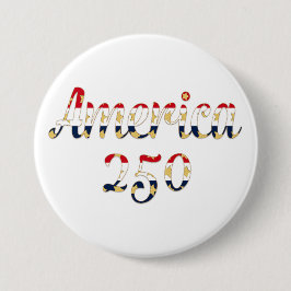America 250 red white blue gold button