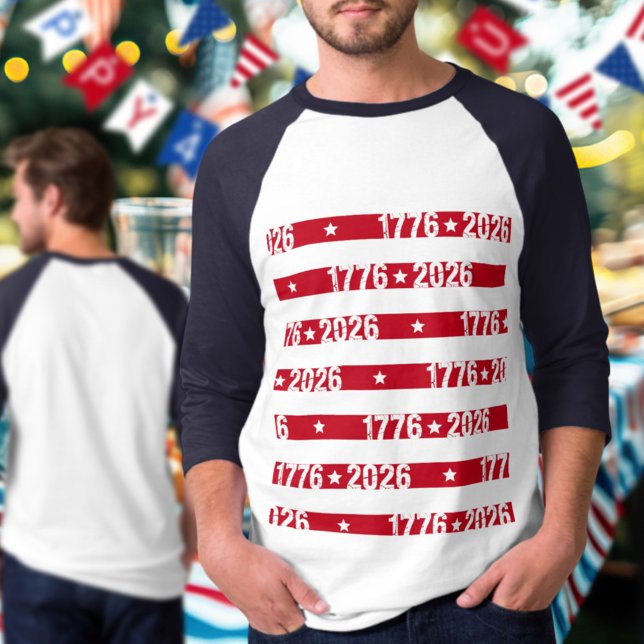 America 250 Semiquincentennial 1776 2026 Stripes T-Shirt (Von Creator hochgeladen)