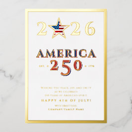America 250 Semiquincentennial 2026 July 4th Star Folien Feiertagskarte