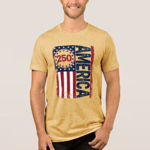 America 250 Semiquincentennial Vintage USA-Flagge Tri-Blend Shirt