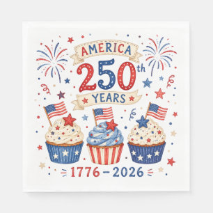 America 250 Servietten Rot Weiß Blau Party Dekor