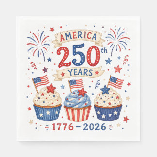 America 250 Servietten Rot Weiß Blau Party Dekor