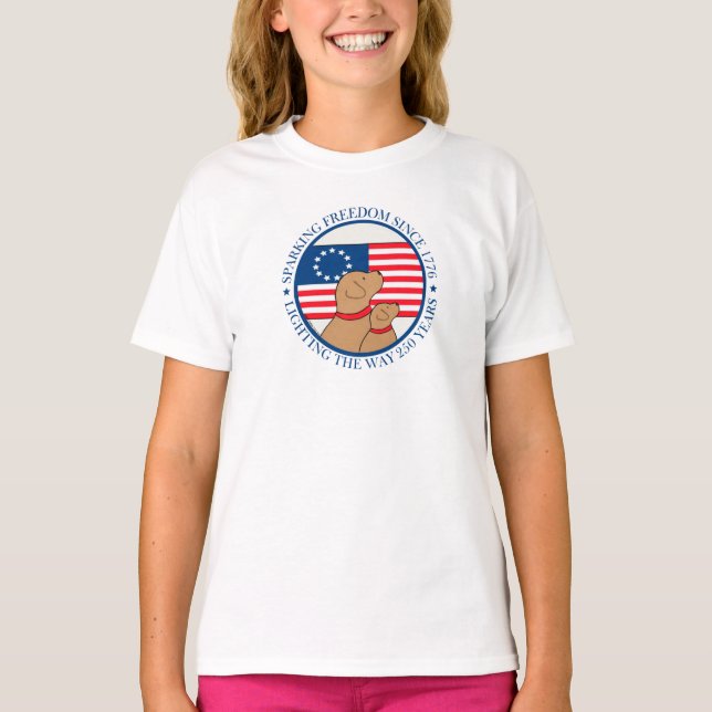 America 250 Sparking Freedom Girls Short Sleeve T-Shirt (Vorderseite)