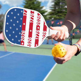 America 250 Stars & Stripes 1776 2026 Lettering Pickleball Schläger