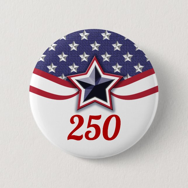 America 250 Stars Stripes Design Button (Vorderseite)