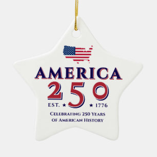 America 250 United Staaten Patriotic Keepake Gift Keramik Ornament